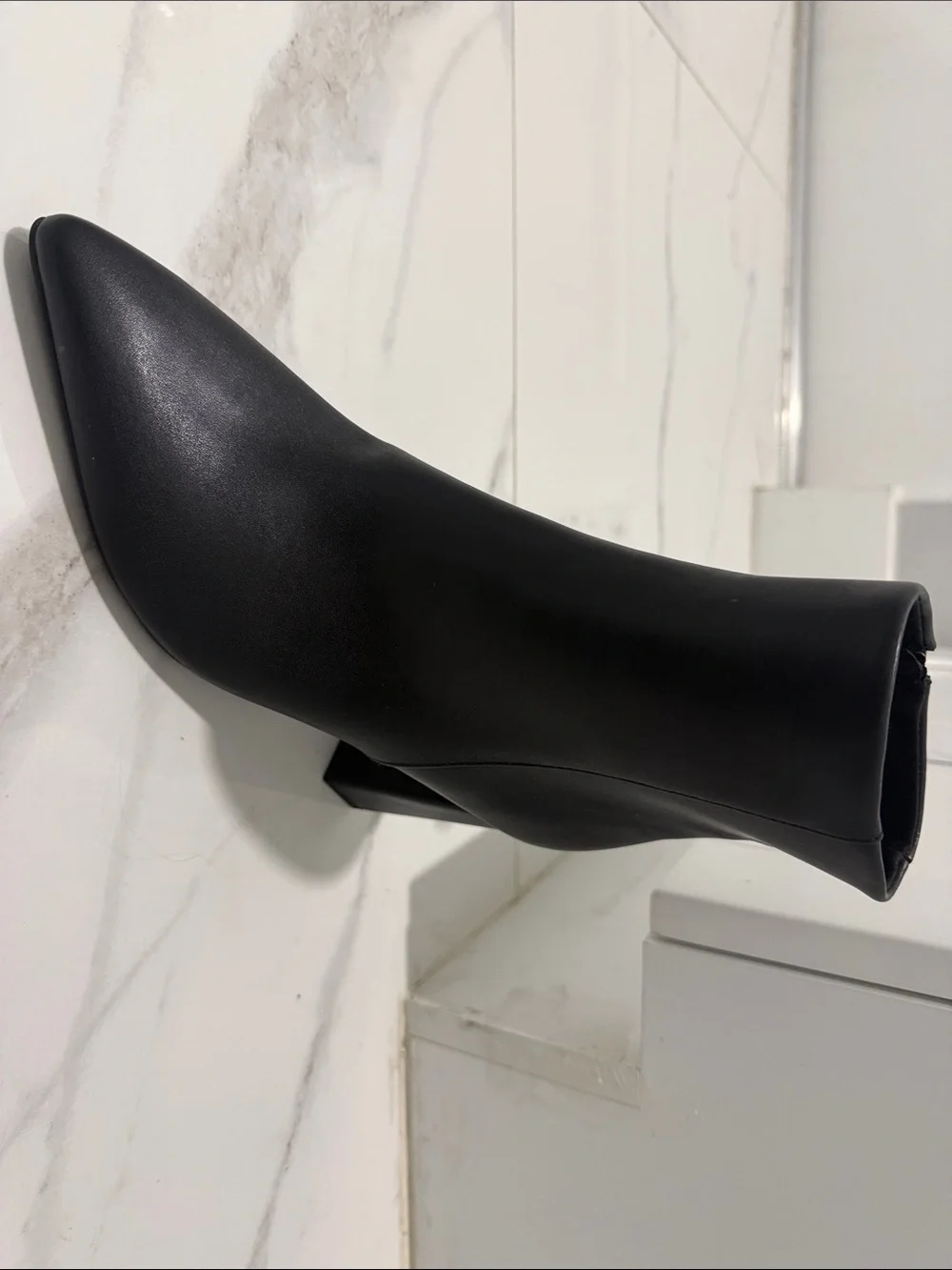 Wild Pair Women's Black Pointed Toe Block Heel Bootie